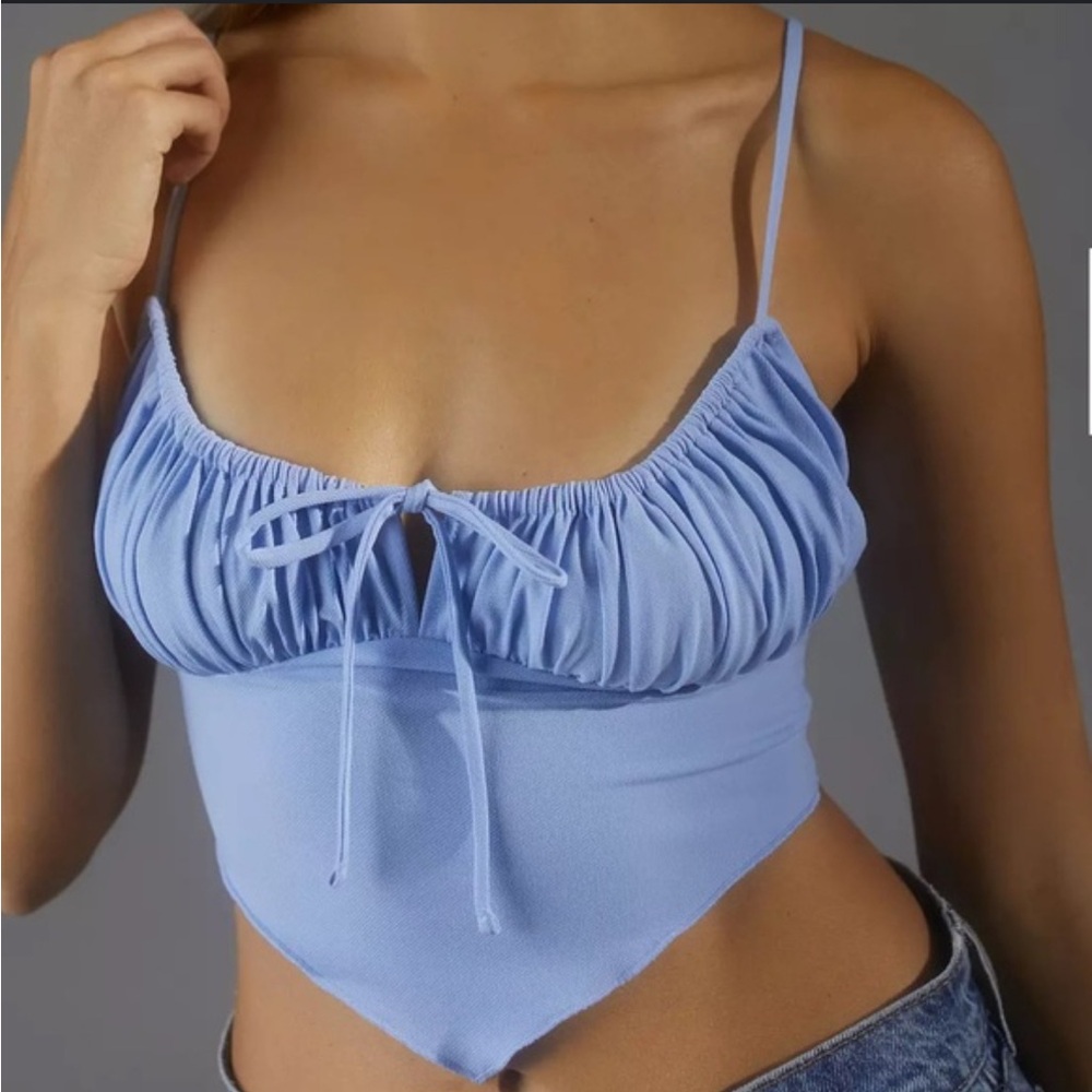 Urban Outfitters Light Blue Ruched Crop Top
